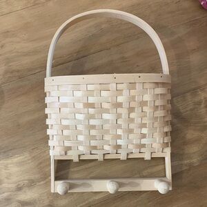 Woven Basket with Handle and Hooks